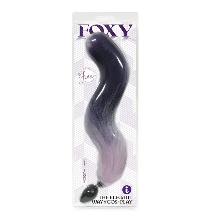 Foxy Fox Tail Silicone Butt Plug – Purple Gradient – 46 cm Tail