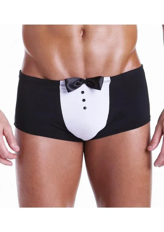Fundies For Him – Black Tie Boxer with Bow Tie