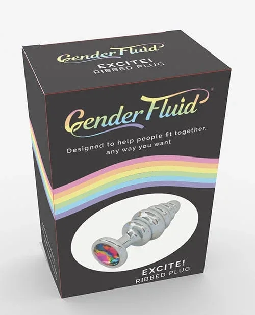 Gender Fluid Excite! Ribbed Plug – Silver