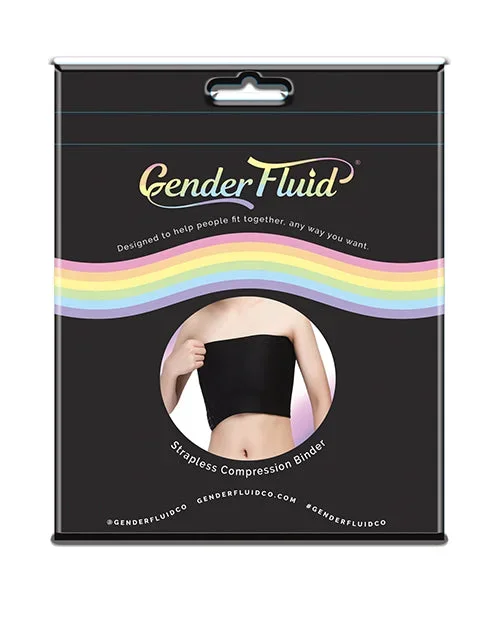 Gender Fluid Strapless Chest Compression Binder – L Black