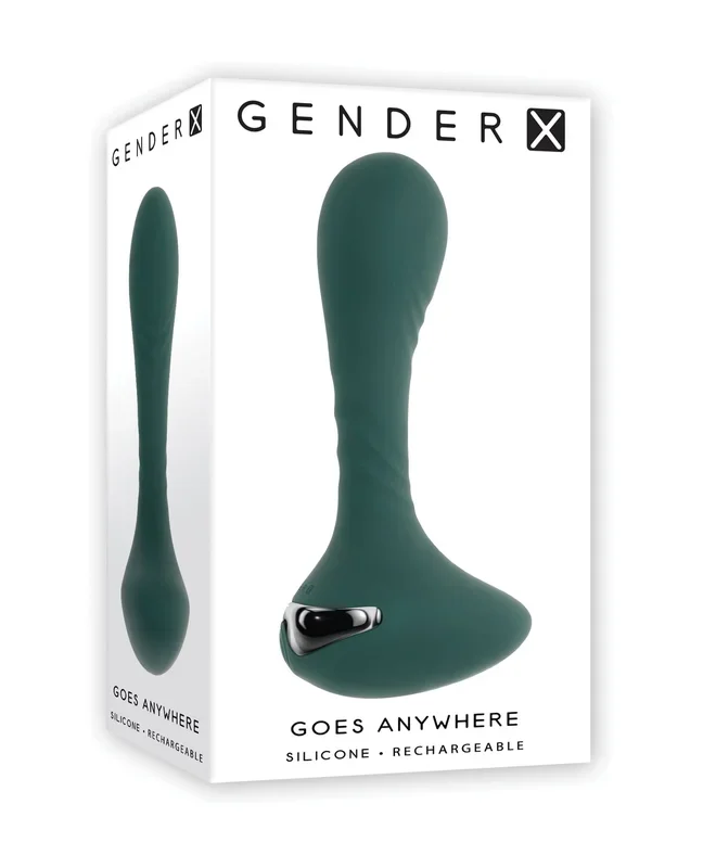 Gender X Goes Anywhere Vibrating Silicone Plug – Teal