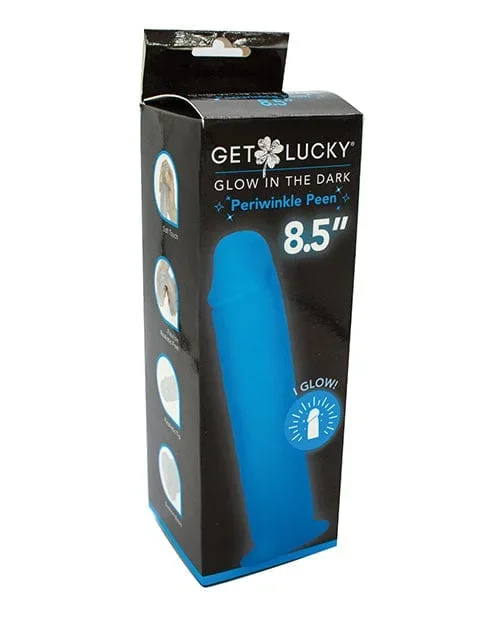 Get Lucky 8.5″ Glow In The Dark Periwinkle Peen Dildo