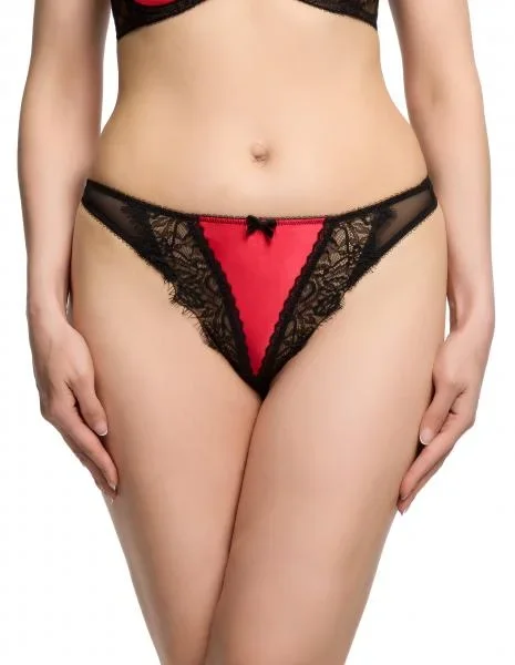 Glamcatcher G-String – Black/Runway Red –