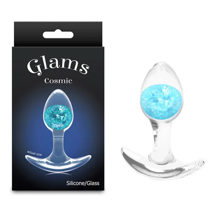 Glams Cosmic – Small – Blue – Clear/Blue 8.1 cm Small Butt Plug