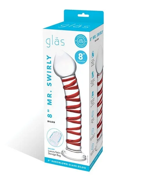 Glas 8″ Mr. Swirly Glass Dildo – Red