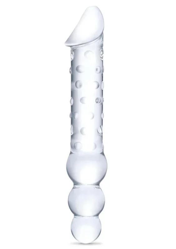 Glas Double Ended Glass Dildo with Anal Beads