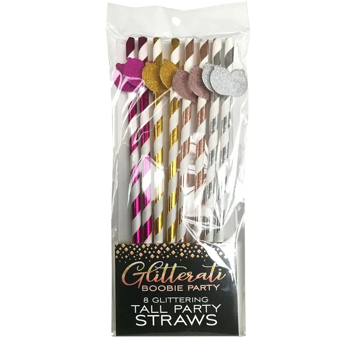 Glitterati – Boobie Tall Party Straws – Set of 8