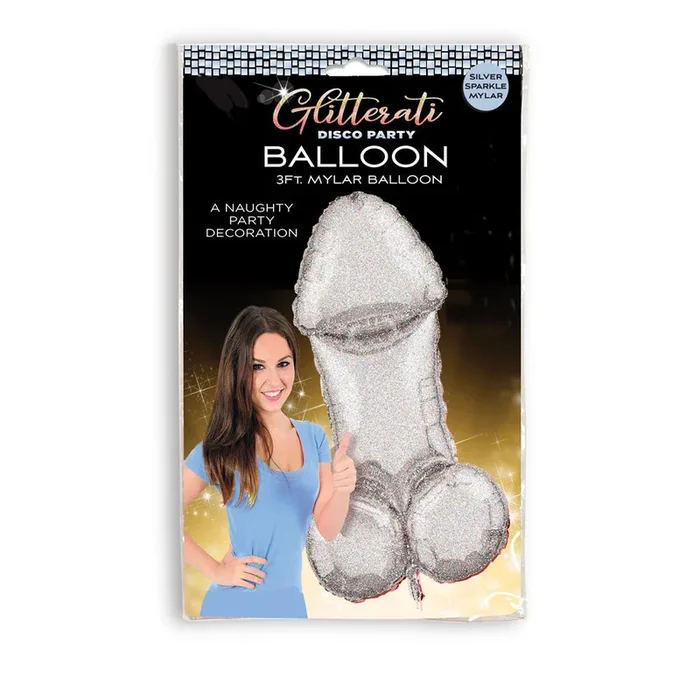Glitterati – Disco Party Giant Penis Mylar Balloon – Hens Party Novelty – 90 cm Length