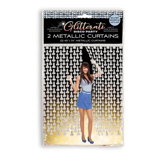 Glitterati – Penis Party Disco Metallic Curtains – Party Doorway Decoration – Set of 2