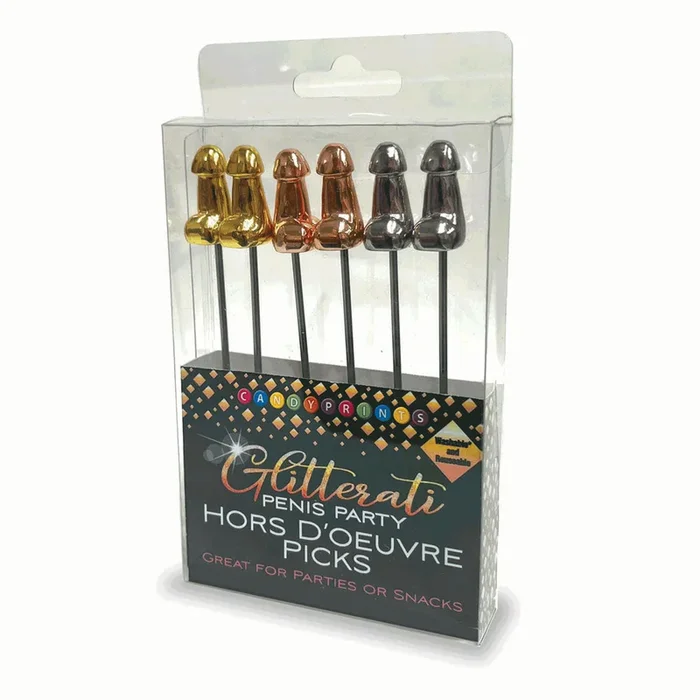 Glitterati Hors d’Oeuvre Picks – 6 Pack – Stainless Steel 18 cm Food Picks – Set of 6
