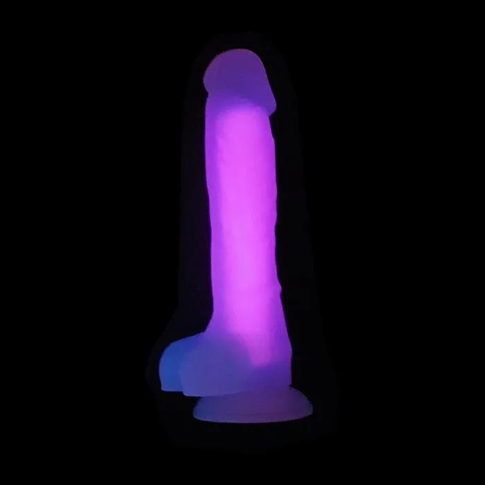 Glow-In-The-Dark Dick with Balls, Suction Cup Dildo – Night Lights