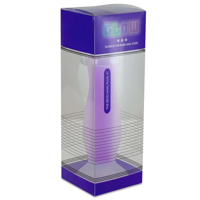 Glow Revo Silicone Gid Butt Plug 4 inches Purple