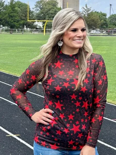 Go Team Go Mesh Top – Black/Red –