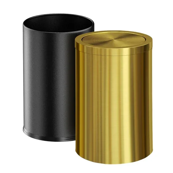 Gold Bathroom Trash Can With Lid, Trash Bin, 9L/2Gallon Waste Basket, Stainless