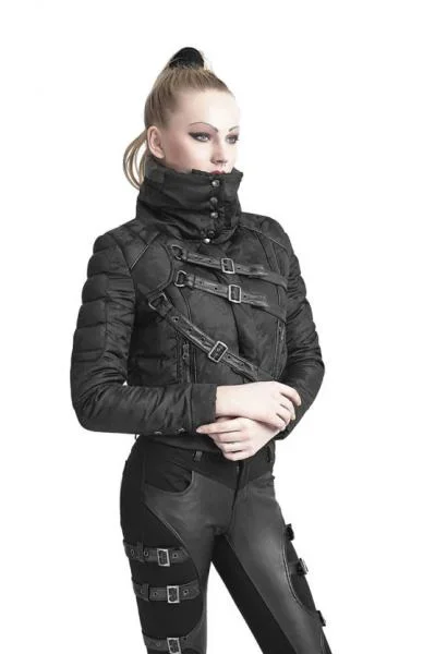 Gothic Jacket with Extended Neck – Black –
