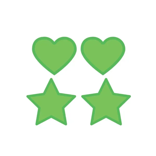 Green Glow In The Dark Hearts and Stars