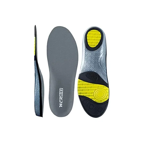Grey Size 8 Running Shoes Inserts for Men Women, Athletic Arch Comfort Insole