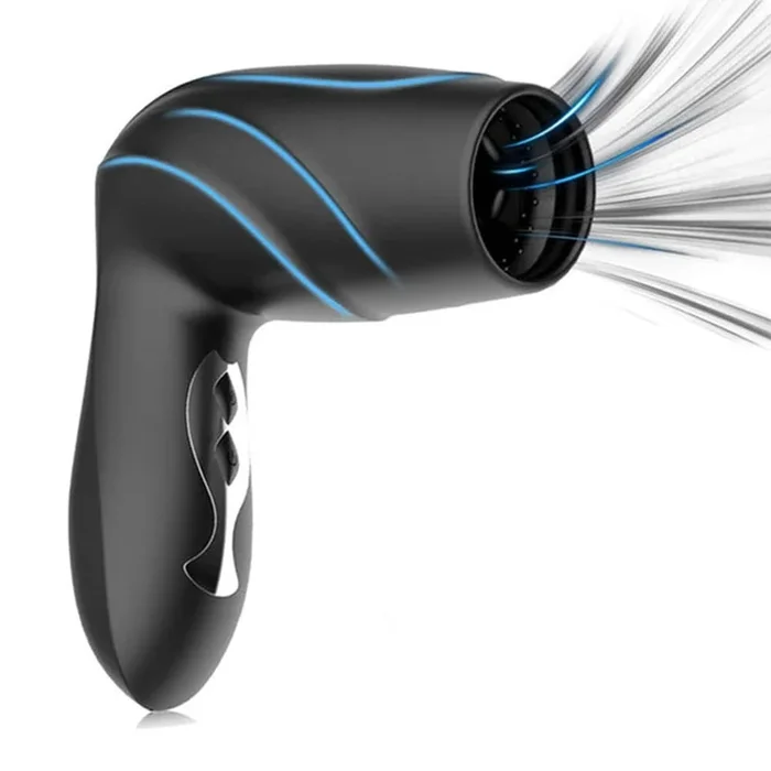 Hair Dryer Automatic Male Masturbator with 10 Vibration Suction Modes Soft TPE Channel Free Hand Penis Trainer