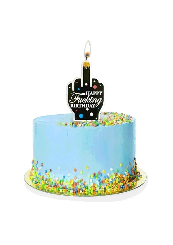 Happy F’n Birthday FU Finger Candle – Multicolor