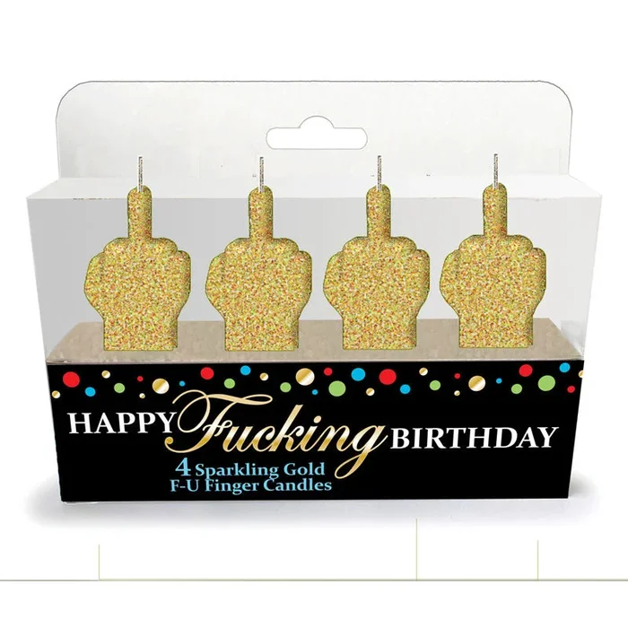 Happy Fucking Birthday FU Candle Set – Novelty Party Candles – Set of 4