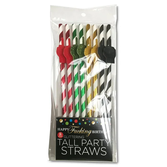 Happy Fucking Birthday Tall Party Straws – Party Straws – 8 Pack