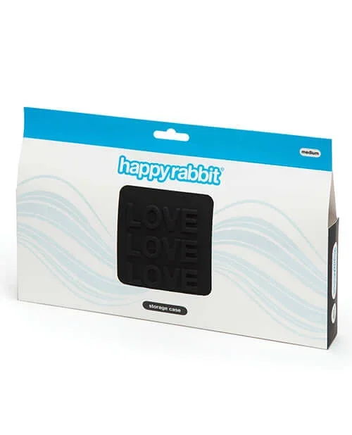 Happy Rabbit Love Medium Black Silicone Storage Bag – 10-inch Length