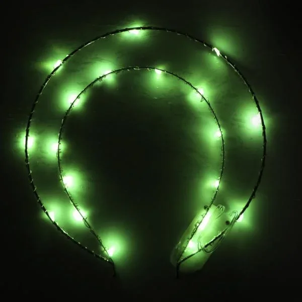 Headband with Color Lights LED Angel Halo – Green