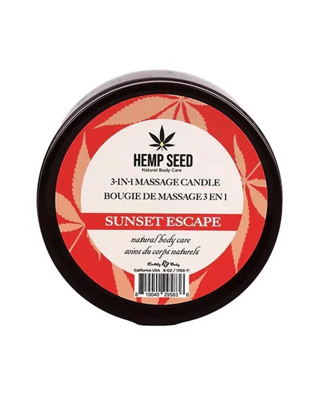Hemp Seed 3-in-1 Massage Candle – Sunset Escape 6 Oz
