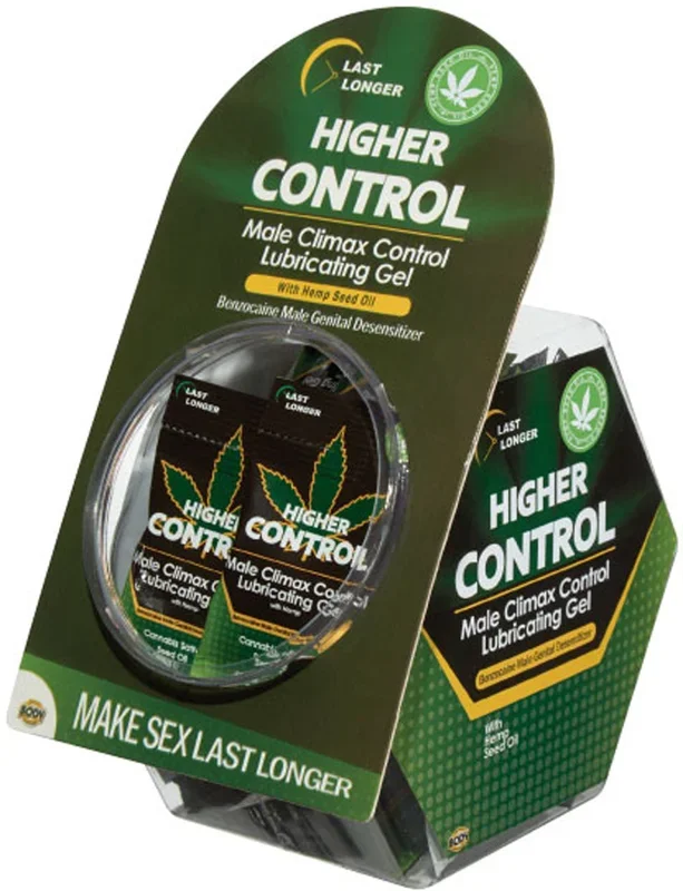 Higher Control Male Climax Control Lubricating Gel With Hemp – 50 Pc