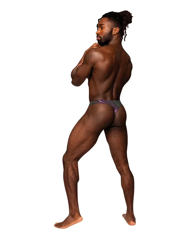 Hocus Pocus Stretch Poly Spandex Uplift Bong Thong Purple L/XL