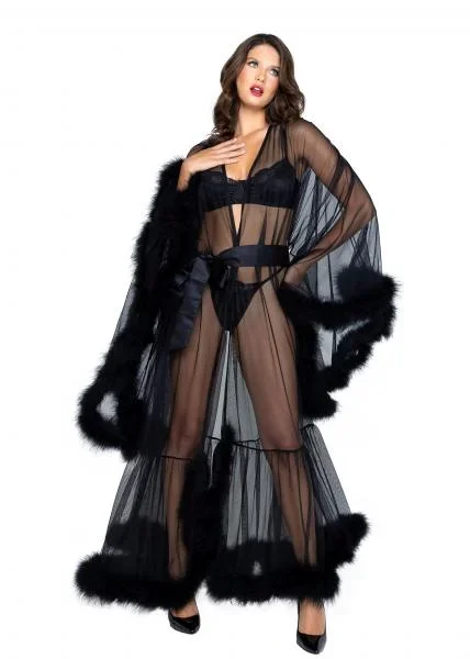 Hollywood Glam Luxury Robe – Black –