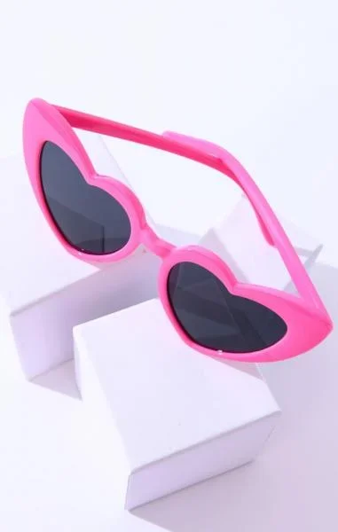 Hot Pink Heart Sunglasses