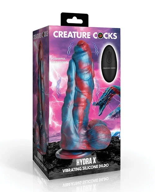 Hydra X Vibrating Silicone Dildo with Triple-Headed Shaft