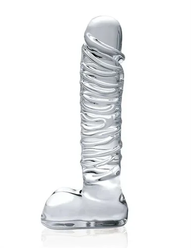 Icicles Clear Glass Massager Thick Veiny Dildo for Advanced Users
