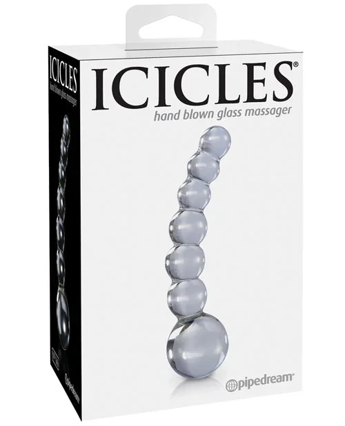 Icicles No. 66 Hand Blown Glass G Spot Dong – Clear