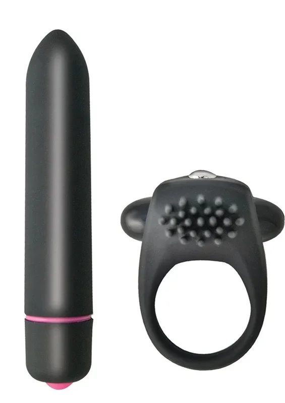 Intense Silicone Cockring And Bullet Set 10 Function