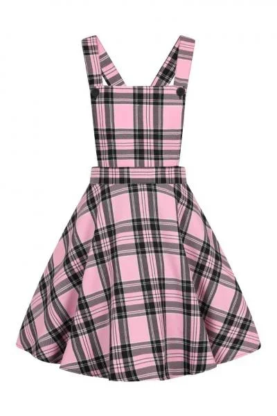 Islay Pinafore Dress – Pink Plaid –