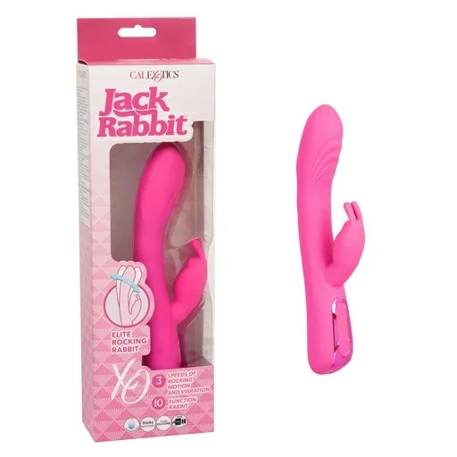 Jack Rabbit Elite Rocking Rabbit Pink Silicone Vibrator with 3 Speeds and 10 Modes, Rechargeable, 7.5 Inches