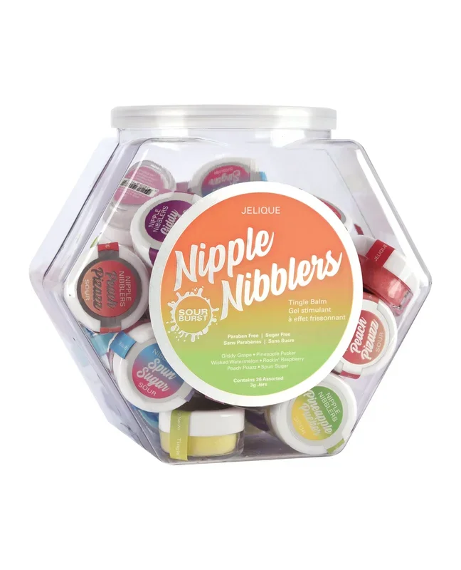Jelique Nipple Nibbler Sour Balm Fishbowl – Asst. Display of 36 Flavors
