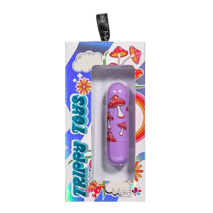 Jessi Trippy: Rechargeable Mini Bullet Vibrator with Mushroom Print