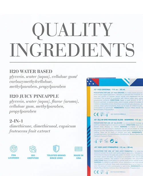 JO Tri-Me Triple Pack Classics All-In-One Sensual Massage Glide 1 Oz