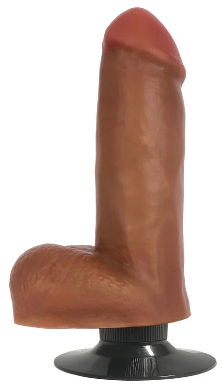 Jock Dark Bareskin Vibrating Dildo with Balls – 6 Inch