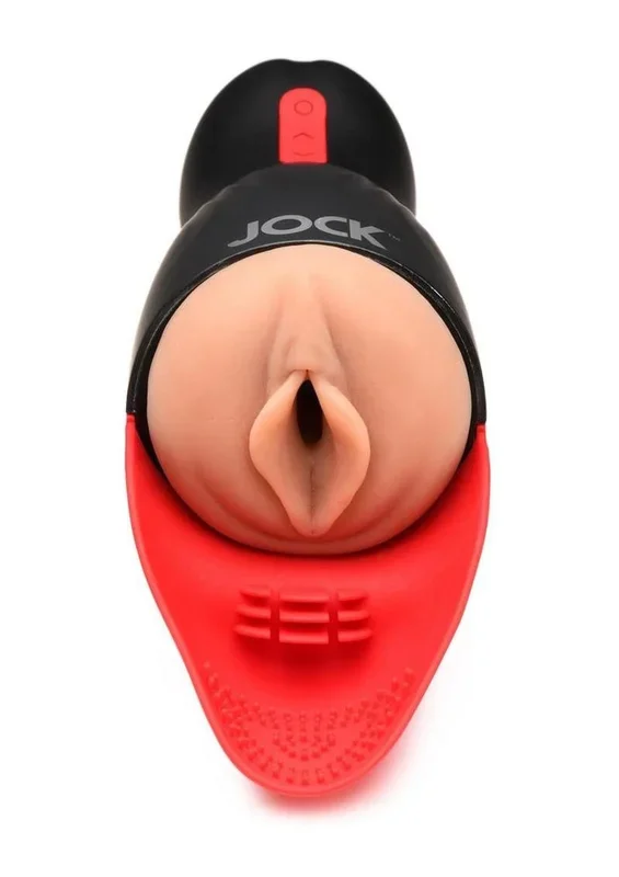 Jock Sucking and Vibrating Rechargeable Pussy Masturbator