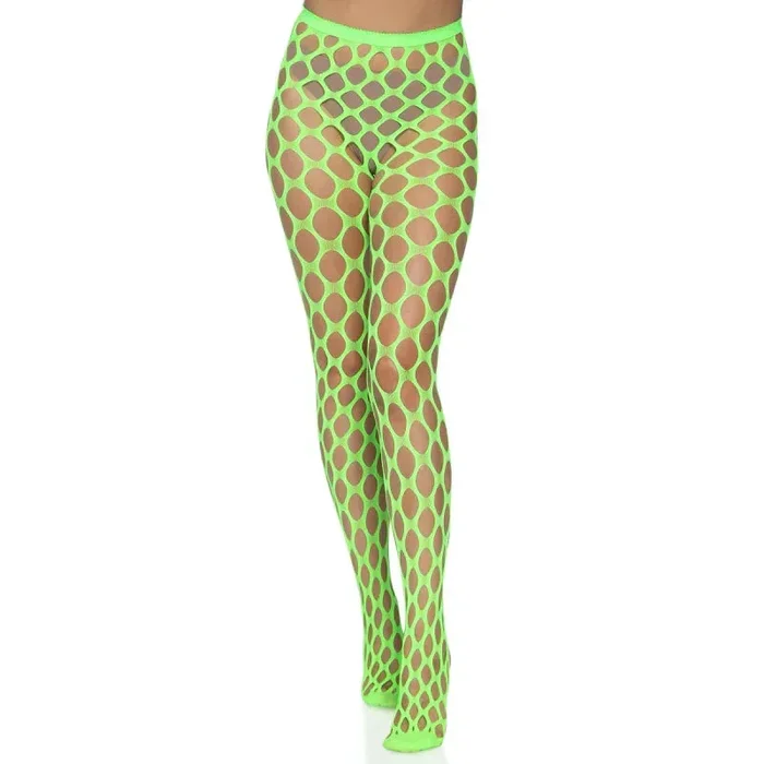 Jumbo Pothole Net Tights – Neon Green – One Size Green – One Size