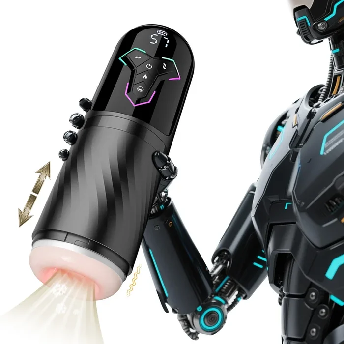 KERERO Adult Toys Automatic Male Masturbator with 10 Vibrating & Licking 7 Thrusting & 5 Sucking Modes