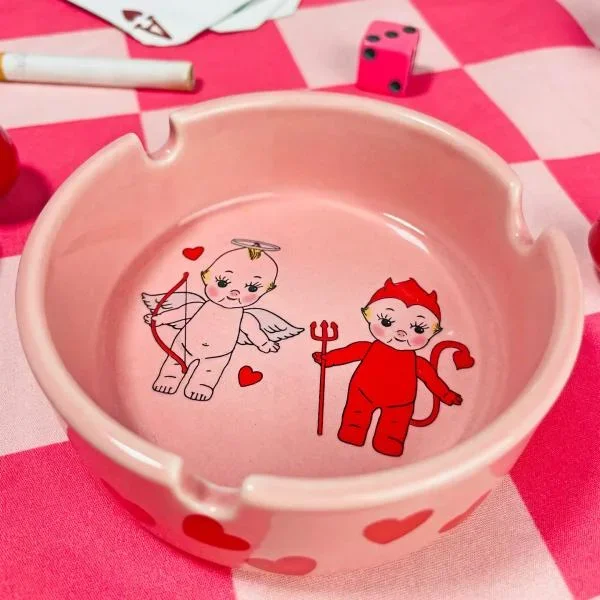 Kewpie Ash Tray – Pink/Red