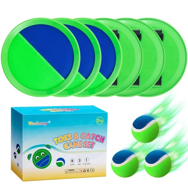 Kids Toys Outdoor Games For Kids, Toss And Catch Ball Set With 6 Paddles 3
