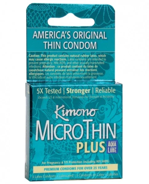 Kimono Micro Thin Aqua Lube Condom – Box of 3