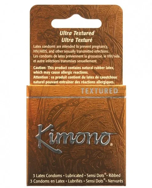 Kimono Textured Ribbed+Sensi Dots Condom – Box of 3