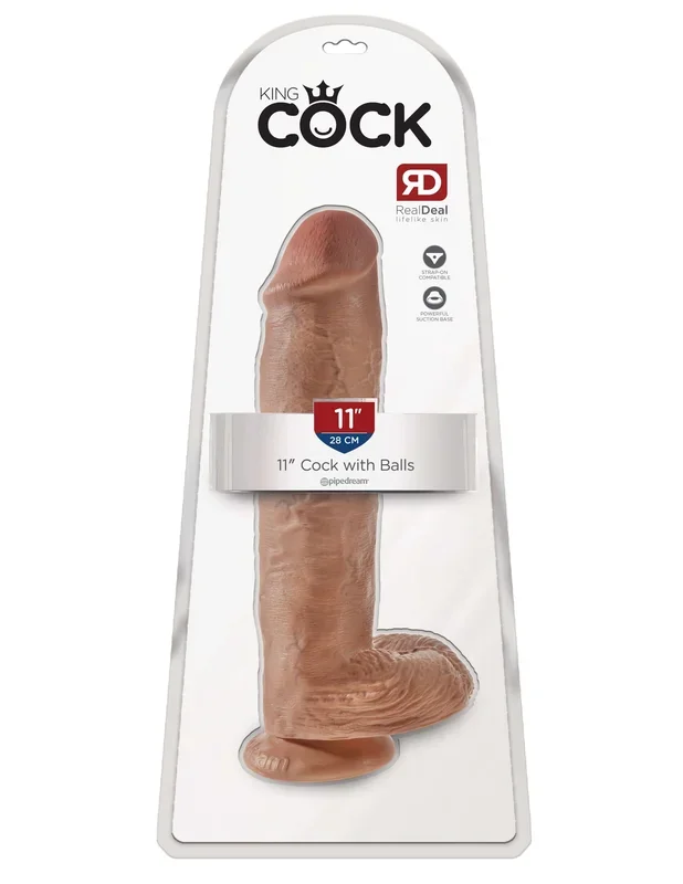 King Cock 11 inches with Balls Tan Dildo Real Deal RD *